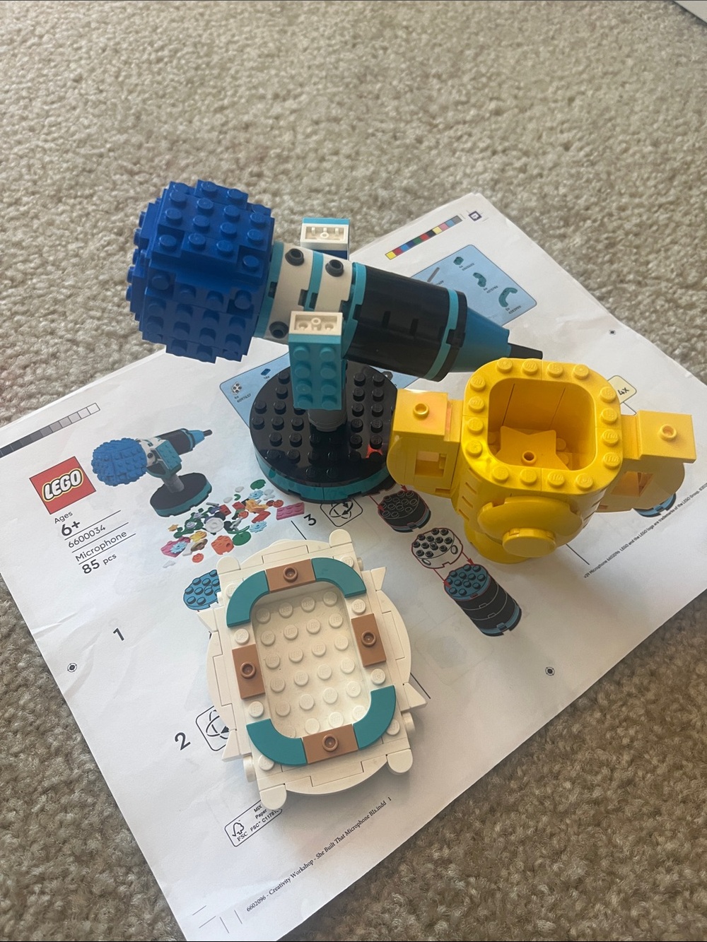 LEGO Microphone Play Set - Blue, Yellow, White, Tan